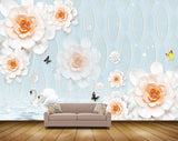 Avikalp MWZ0963 White Orange Flowers Butterflies Swans 3D HD Wallpaper Avikalp MWZ0963 White Orange Flowers Butterflies Swans 3D HD Wallpaper