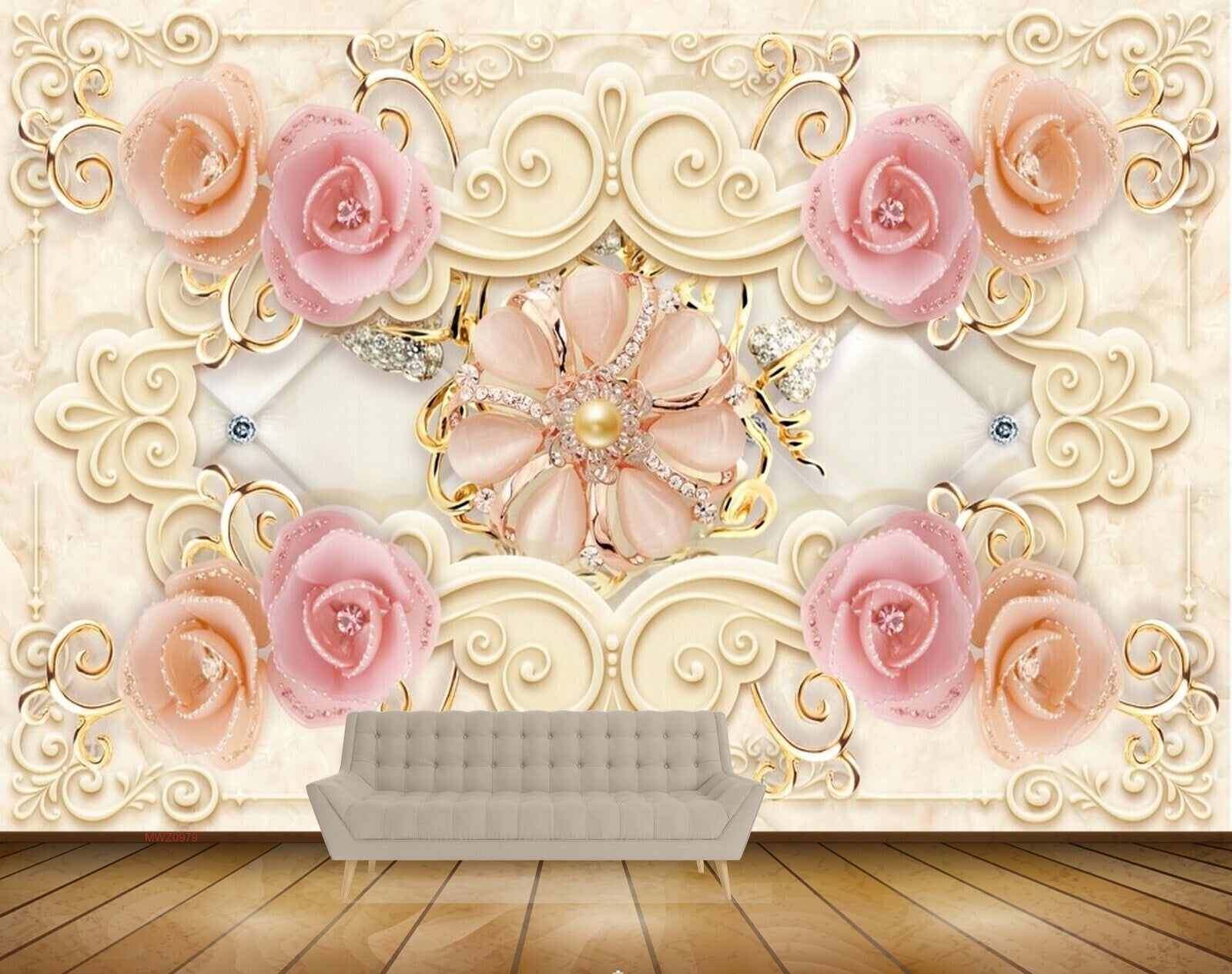 Avikalp MWZ0979 Pink Peach Flowers 3D HD Wallpaper Avikalp MWZ0979 Pink Peach Flowers 3D HD Wallpaper