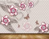 Avikalp MWZ0984 Pink Flowers Butterflies 3D HD Wallpaper Avikalp MWZ0984 Pink Flowers Butterflies 3D HD Wallpaper