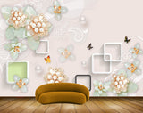 Avikalp MWZ1007 White Peach Flowers Butterflies HD Wallpaper Avikalp MWZ1007 White Peach Flowers Butterflies HD Wallpaper