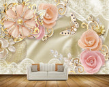Avikalp MWZ1014 Peach Flowers Butterflies HD Wallpaper Avikalp MWZ1014 Peach Flowers Butterflies HD Wallpaper