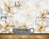 Avikalp MWZ1016 White Golden Flowers HD Wallpaper Avikalp MWZ1016 White Golden Flowers HD Wallpaper