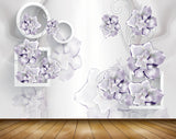 Avikalp MWZ1027 Purple Flowers Leaves 3D HD Wallpaper Avikalp MWZ1027 Purple Flowers Leaves 3D HD Wallpaper