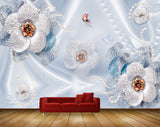 Avikalp MWZ1028 White Flowers Butterflies 3D HD Wallpaper Avikalp MWZ1028 White Flowers Butterflies 3D HD Wallpaper