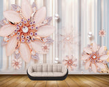 Avikalp MWZ1034 Pink White Flowers Pearls 3D HD Wallpaper Avikalp MWZ1034 Pink White Flowers Pearls 3D HD Wallpaper