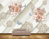 Avikalp MWZ1059 Peach Flowers Butterflies 3D HD Wallpaper Avikalp MWZ1059 Peach Flowers Butterflies 3D HD Wallpaper