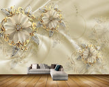 Avikalp MWZ1076 Golden Flowers Leaves 3D HD Wallpaper Avikalp MWZ1076 Golden Flowers Leaves 3D HD Wallpaper