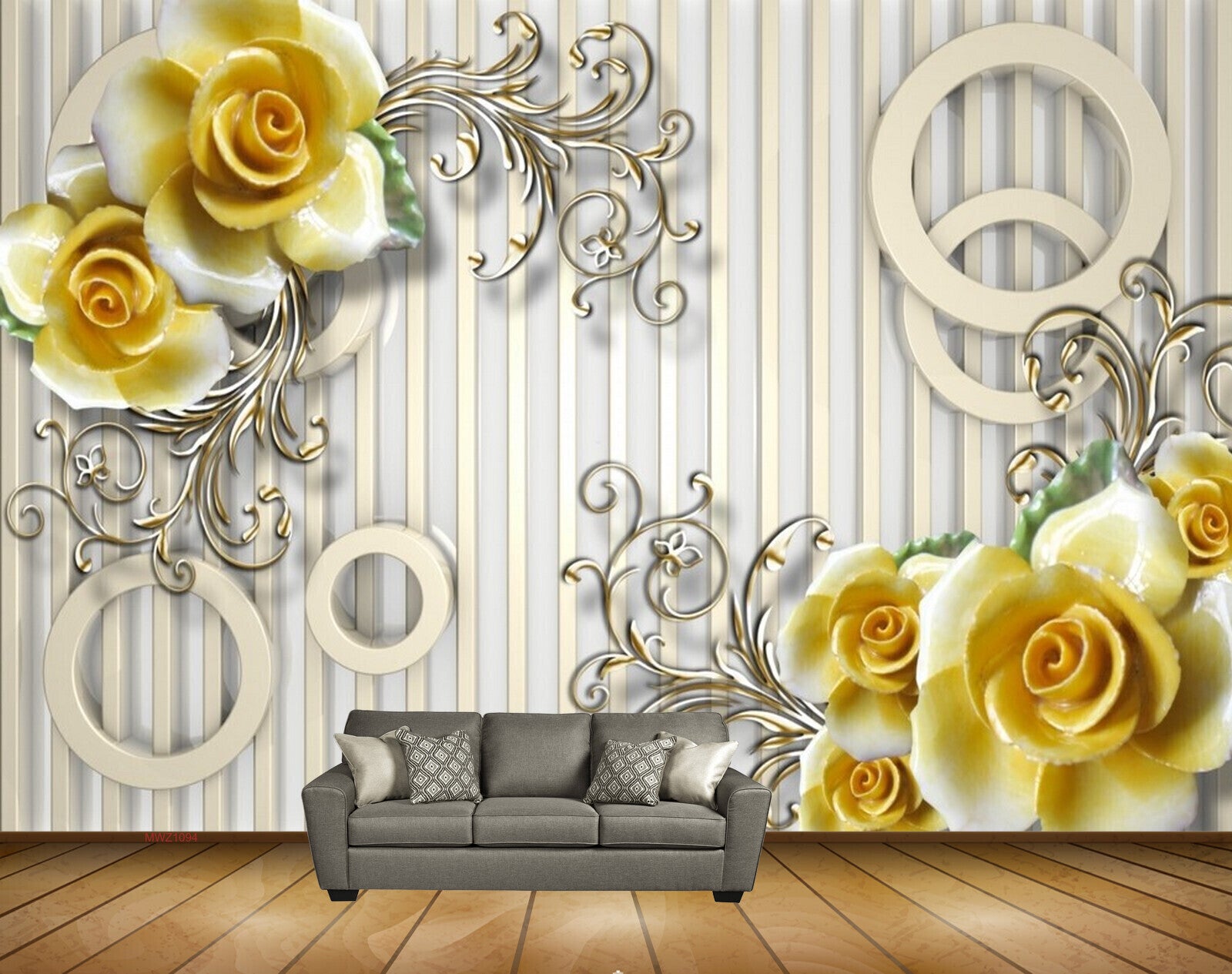 Avikalp MWZ1094 Yellow Flowers Branches 3D HD Wallpaper Avikalp MWZ1094 Yellow Flowers Branches 3D HD Wallpaper