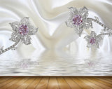 Avikalp MWZ1115 White Violet Flowers 3D HD Wallpaper Avikalp MWZ1115 White Violet Flowers 3D HD Wallpaper
