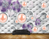 Avikalp MWZ1125 Purple Flowers Butterflies Pearls 3D HD Wallpaper Avikalp MWZ1125 Purple Flowers Butterflies Pearls 3D HD Wallpaper
