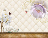 Avikalp MWZ1129 White Purple Flowers Butterflies Swans 3D HD Wallpaper Avikalp MWZ1129 White Purple Flowers Butterflies Swans 3D HD Wallpaper