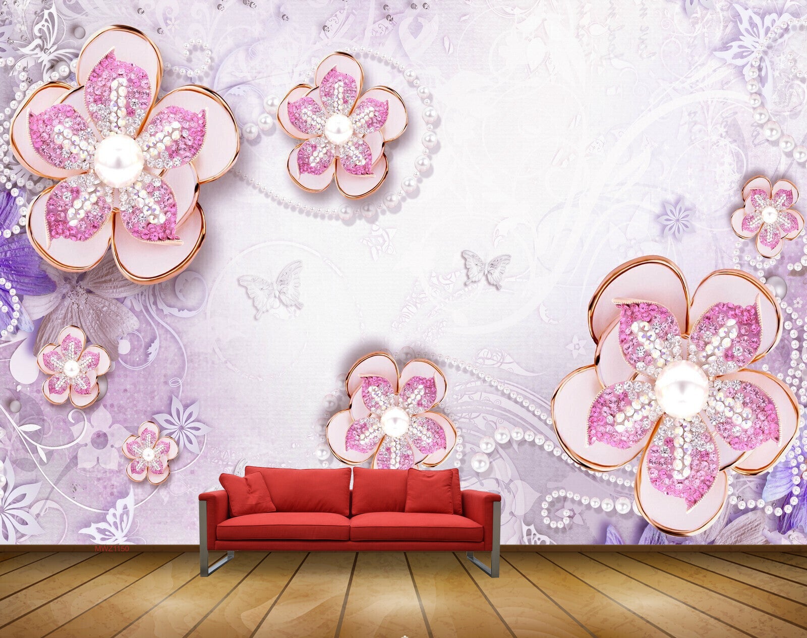 Avikalp MWZ1150 Pink Flowers Butterflies HD Wallpaper Avikalp MWZ1150 Pink Flowers Butterflies HD Wallpaper