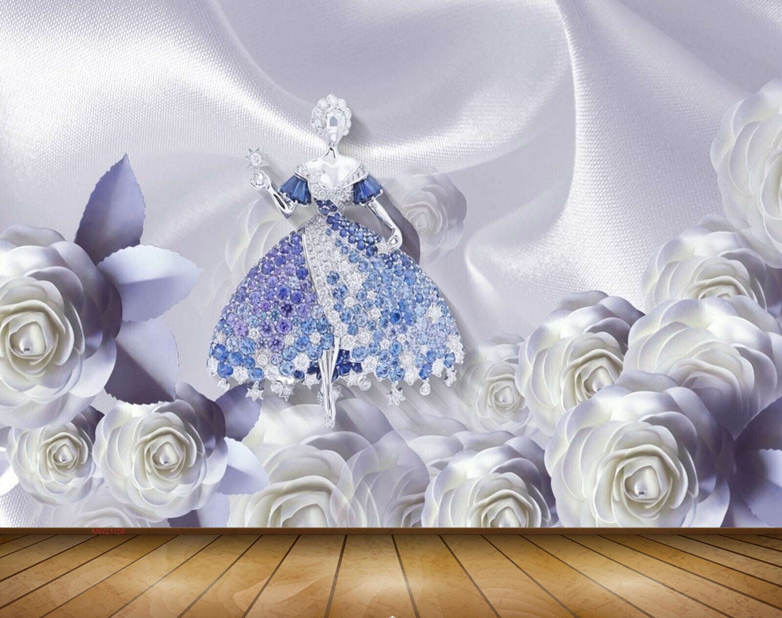 Avikalp MWZ1156 Doll White Flowers Leaves 3D HD Wallpaper Avikalp MWZ1156 Doll White Flowers Leaves 3D HD Wallpaper