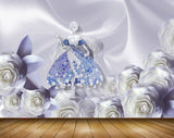 Avikalp MWZ1156 Doll White Flowers Leaves 3D HD Wallpaper Avikalp MWZ1156 Doll White Flowers Leaves 3D HD Wallpaper