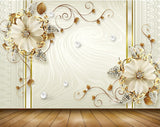Avikalp MWZ1157 Golden White Flowers 3D HD Wallpaper Avikalp MWZ1157 Golden White Flowers 3D HD Wallpaper