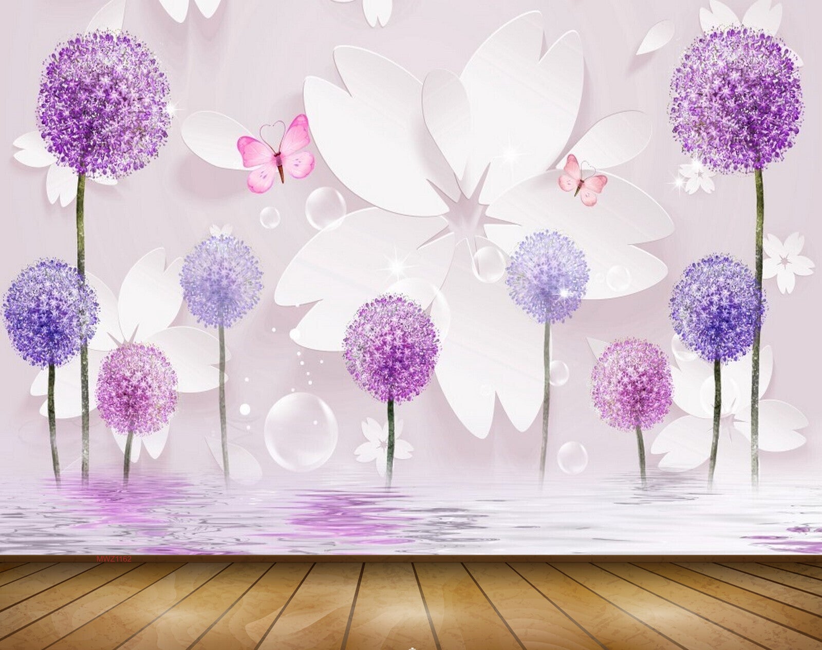 Avikalp MWZ1162 Pink Purple Flowers Butterflies 3D HD Wallpaper Avikalp MWZ1162 Pink Purple Flowers Butterflies 3D HD Wallpaper