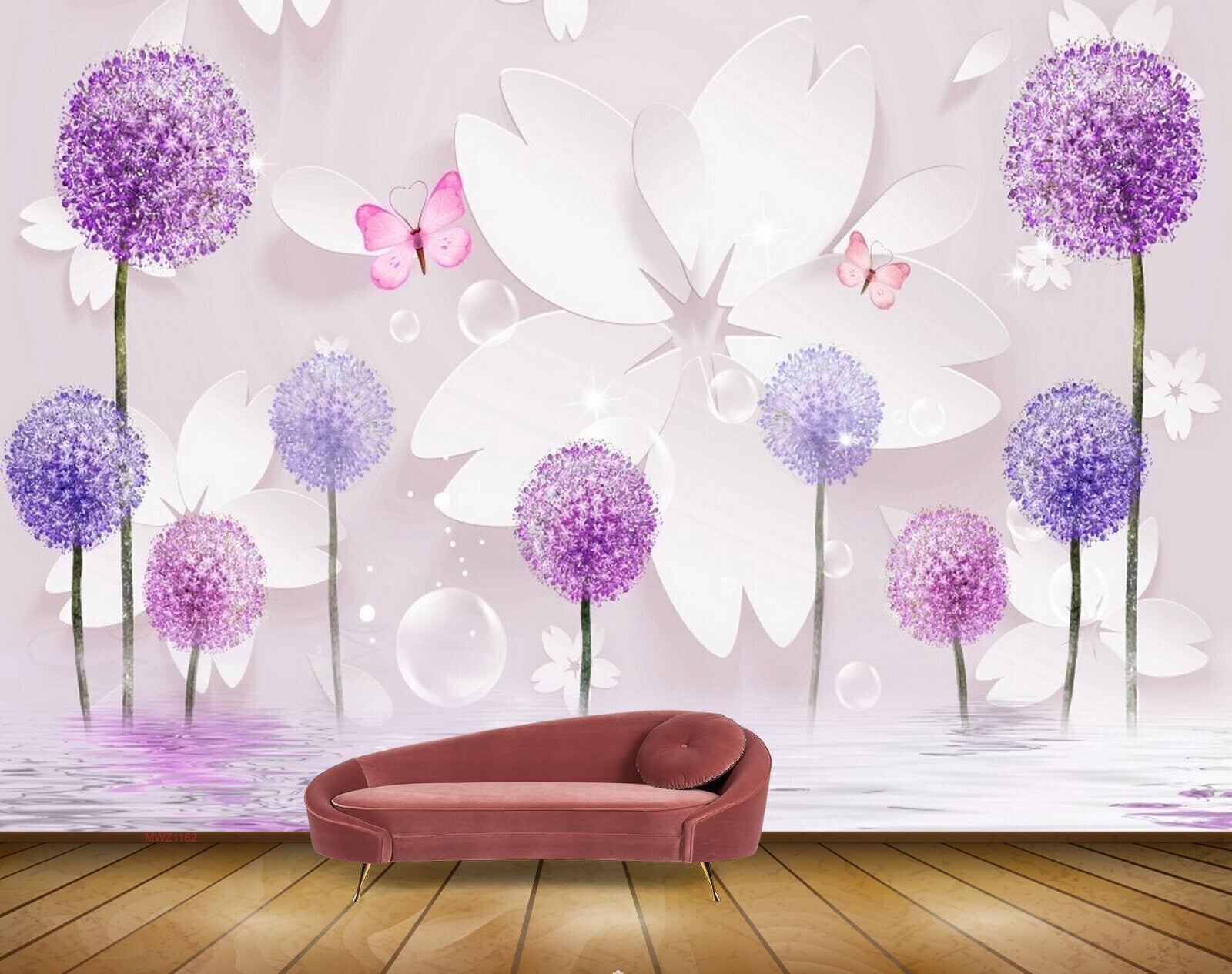 Avikalp MWZ1162 Pink Purple Flowers Butterflies 3D HD Wallpaper Avikalp MWZ1162 Pink Purple Flowers Butterflies 3D HD Wallpaper