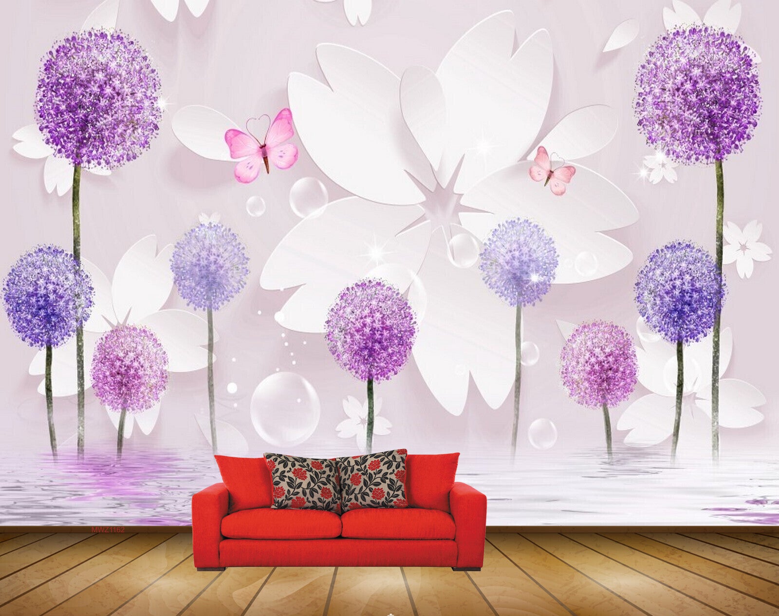 Avikalp MWZ1162 Pink Purple Flowers Butterflies 3D HD Wallpaper Avikalp MWZ1162 Pink Purple Flowers Butterflies 3D HD Wallpaper