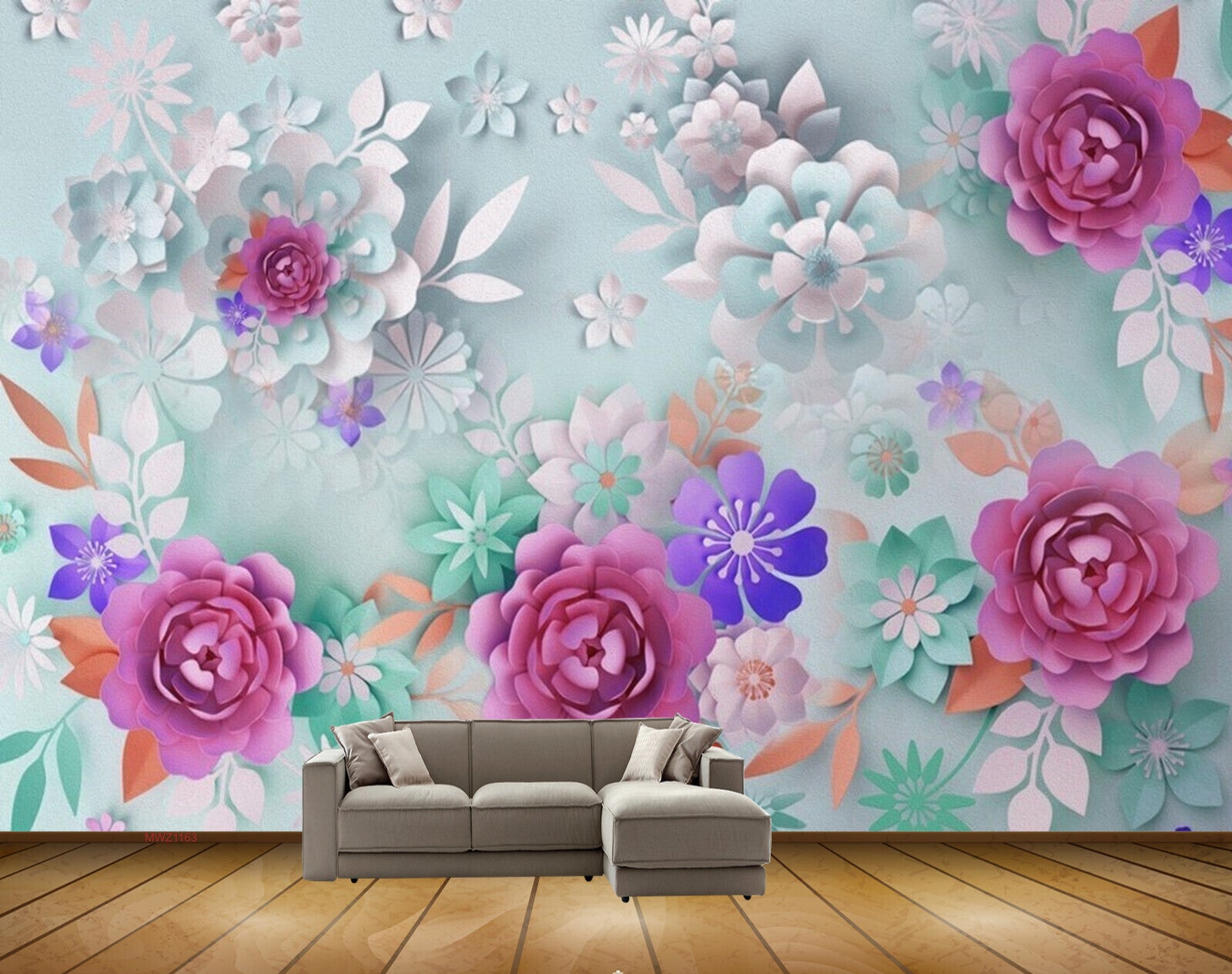 Avikalp MWZ1163 Pink Violet Flowers Leaves 3D HD Wallpaper Avikalp MWZ1163 Pink Violet Flowers Leaves 3D HD Wallpaper