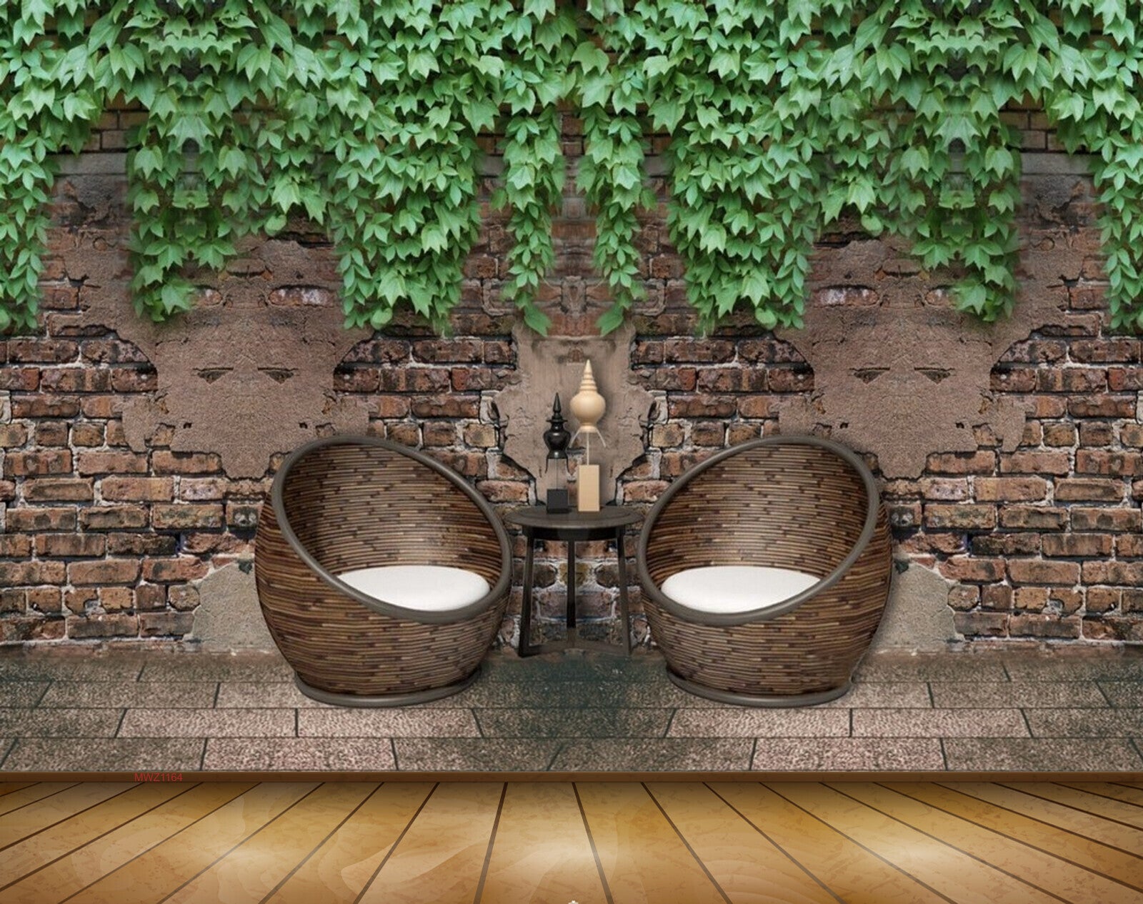 Avikalp MWZ1164 Wooden Chairs Table Creepers 3D HD Wallpaper Avikalp MWZ1164 Wooden Chairs Table Creepers 3D HD Wallpaper
