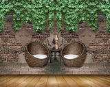 Avikalp MWZ1164 Wooden Chairs Table Creepers 3D HD Wallpaper Avikalp MWZ1164 Wooden Chairs Table Creepers 3D HD Wallpaper
