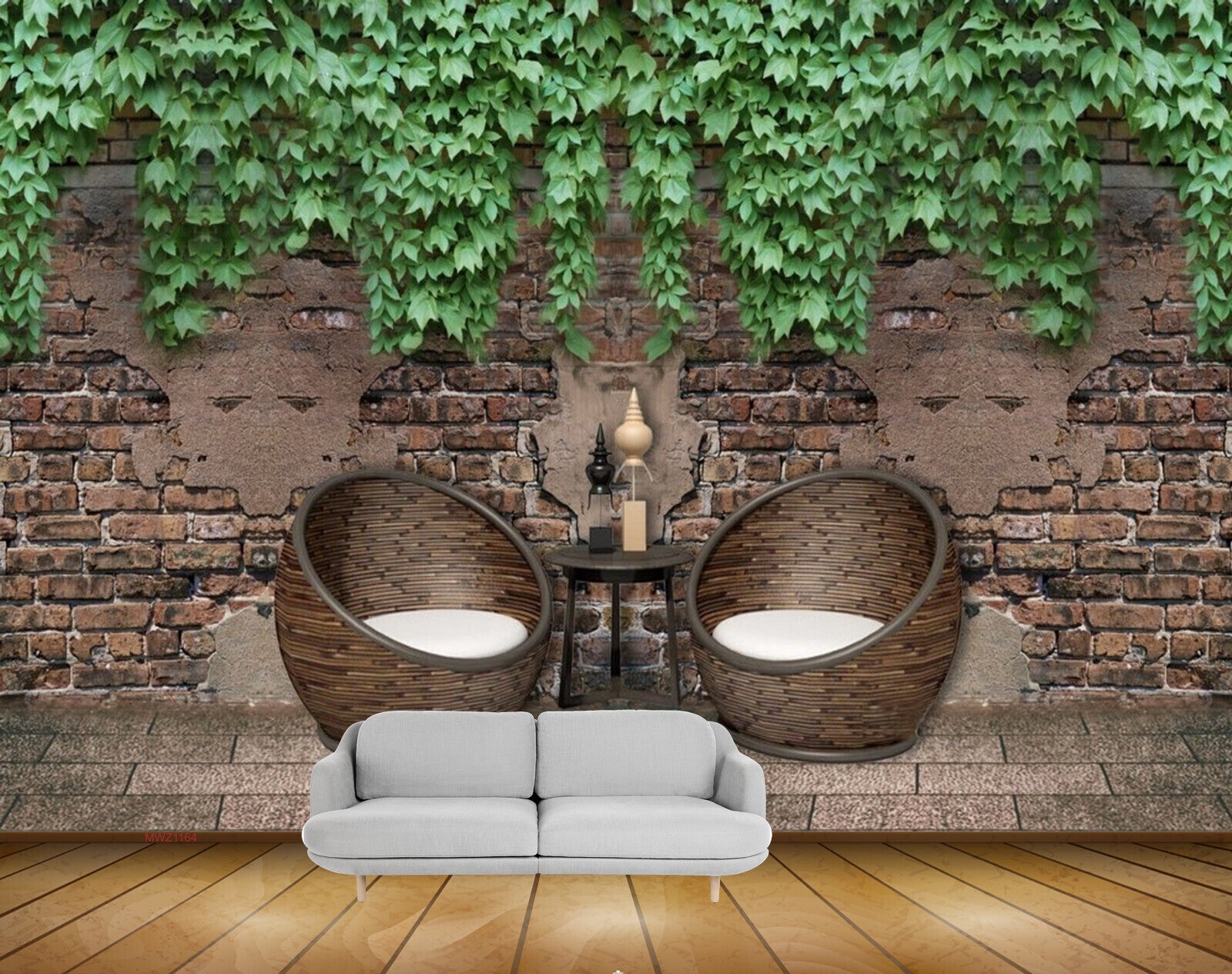 Avikalp MWZ1164 Wooden Chairs Table Creepers 3D HD Wallpaper Avikalp MWZ1164 Wooden Chairs Table Creepers 3D HD Wallpaper