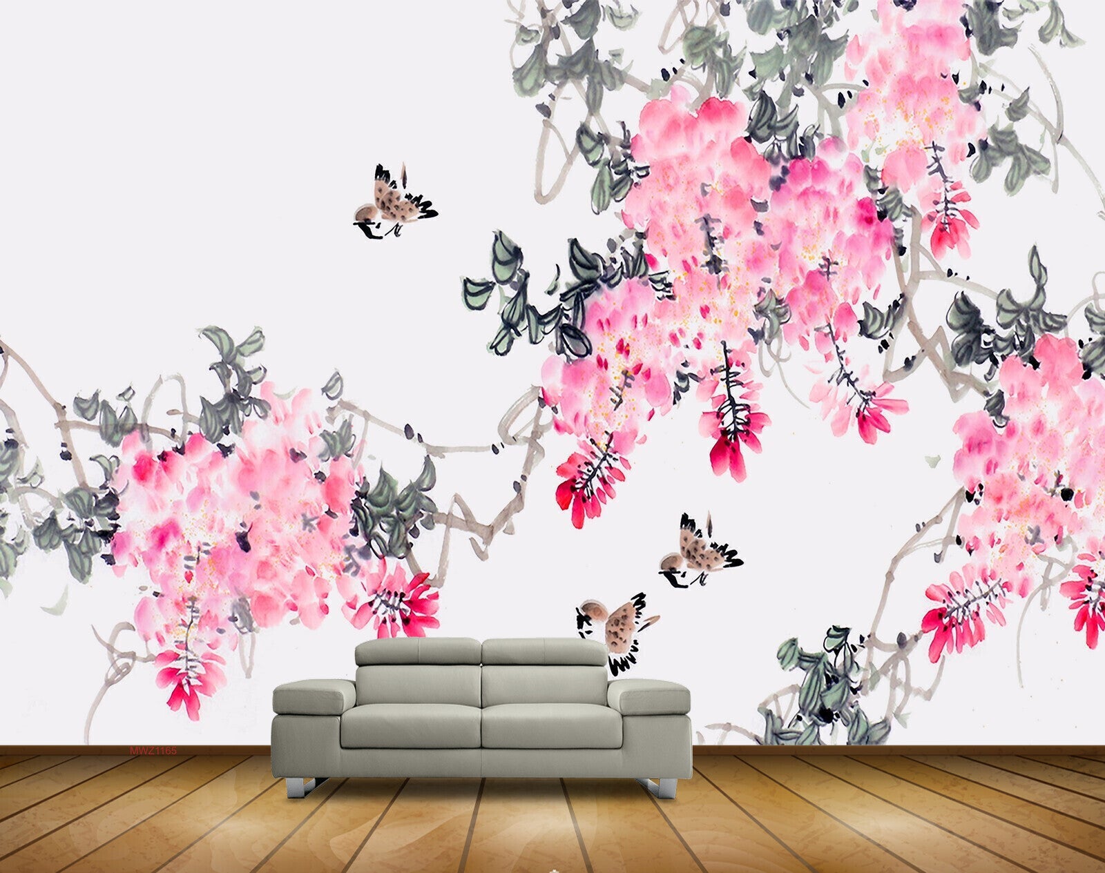 Avikalp MWZ1165 Pink Flowers Butterflies 3D HD Wallpaper Avikalp MWZ1165 Pink Flowers Butterflies 3D HD Wallpaper
