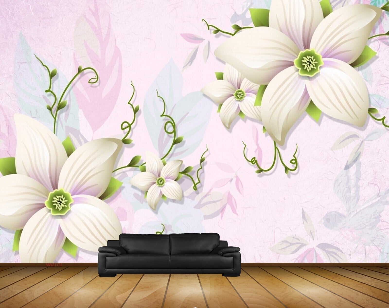 Avikalp MWZ1172 White Pink Flowers Leaves HD Wallpaper Avikalp MWZ1172 White Pink Flowers Leaves HD Wallpaper