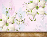 Avikalp MWZ1172 White Pink Flowers Leaves 3D HD Wallpaper Avikalp MWZ1172 White Pink Flowers Leaves 3D HD Wallpaper