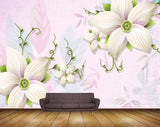Avikalp MWZ1172 White Pink Flowers Leaves 3D HD Wallpaper Avikalp MWZ1172 White Pink Flowers Leaves 3D HD Wallpaper
