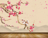 Avikalp MWZ1177 Pink Flowers Birds Branches 3D HD Wallpaper Avikalp MWZ1177 Pink Flowers Birds Branches 3D HD Wallpaper