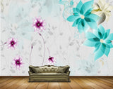 Avikalp MWZ1210 Blue White Pink Flowers HD Wallpaper Avikalp MWZ1210 Blue White Pink Flowers HD Wallpaper