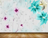 Avikalp MWZ1210 Blue White Pink Flowers 3D HD Wallpaper Avikalp MWZ1210 Blue White Pink Flowers 3D HD Wallpaper