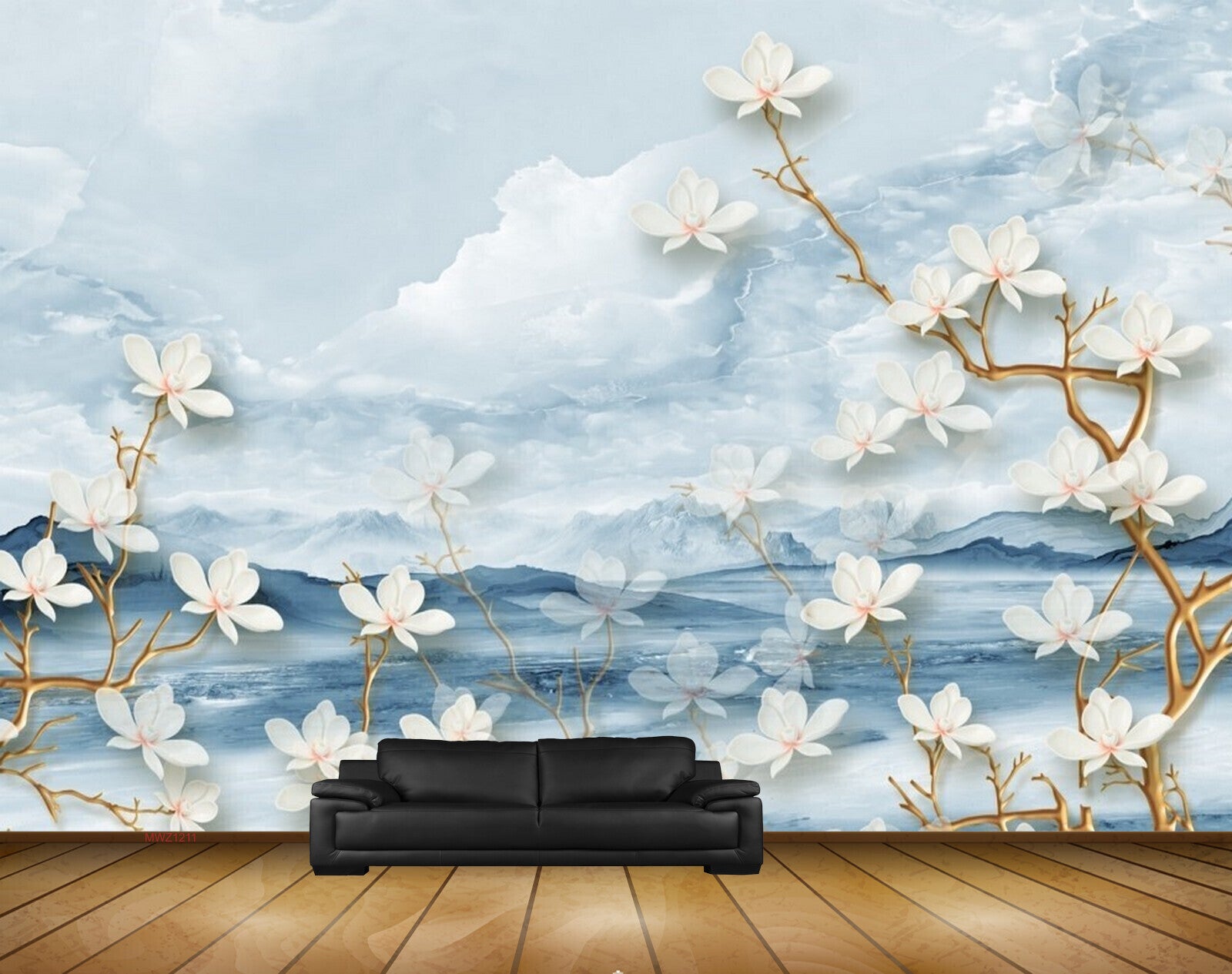 Avikalp MWZ1211 White Flowers Branches 3D HD Wallpaper Avikalp MWZ1211 White Flowers Branches 3D HD Wallpaper