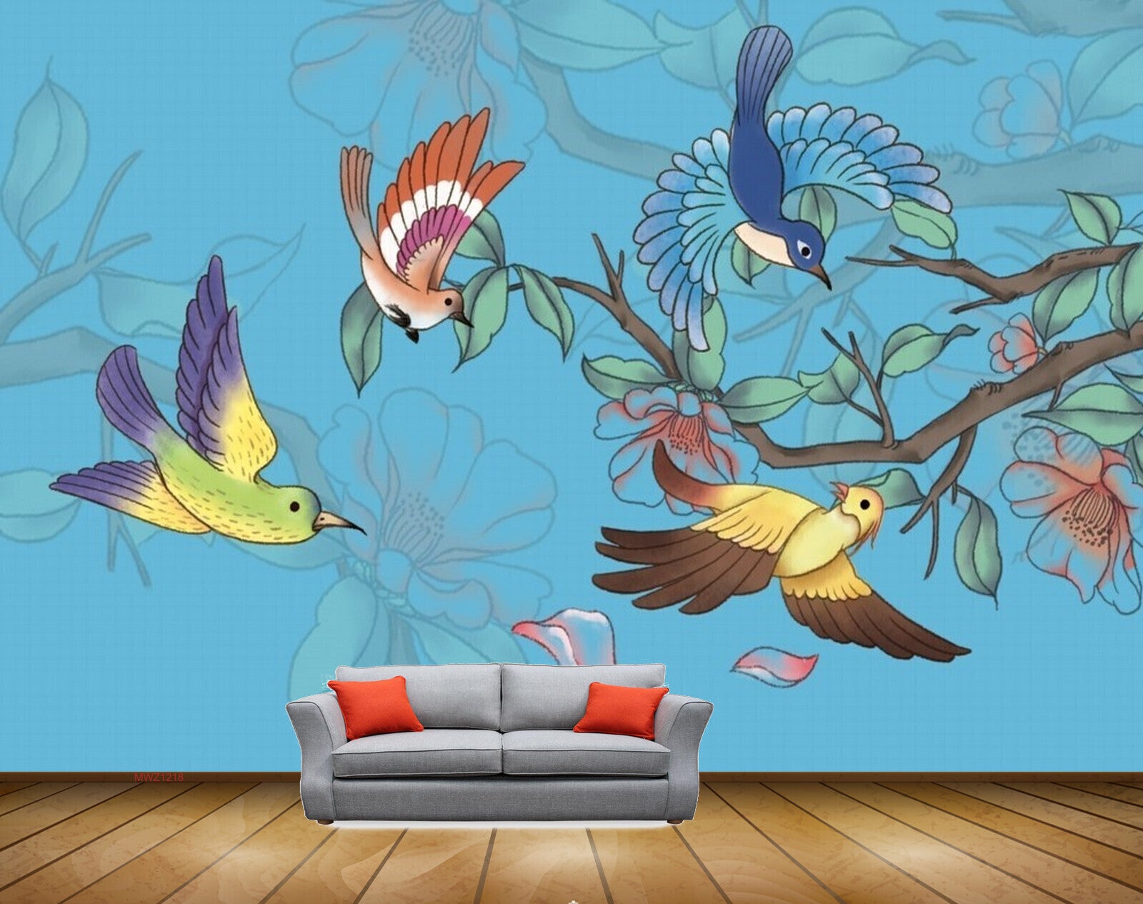 Avikalp MWZ1218 Birds Flowers Leaves HD Wallpaper Avikalp MWZ1218 Birds Flowers Leaves HD Wallpaper