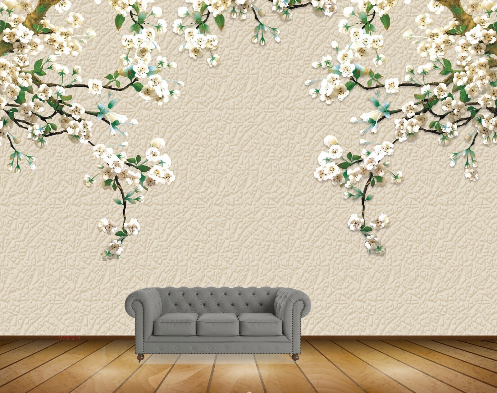 Avikalp MWZ1219 White Flowers Leaves Branches 3D HD Wallpaper Avikalp MWZ1219 White Flowers Leaves Branches 3D HD Wallpaper