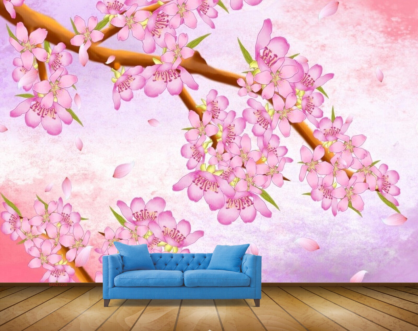 Avikalp MWZ1225 Pink Flowers Branches 3D HD Wallpaper Avikalp MWZ1225 Pink Flowers Branches 3D HD Wallpaper