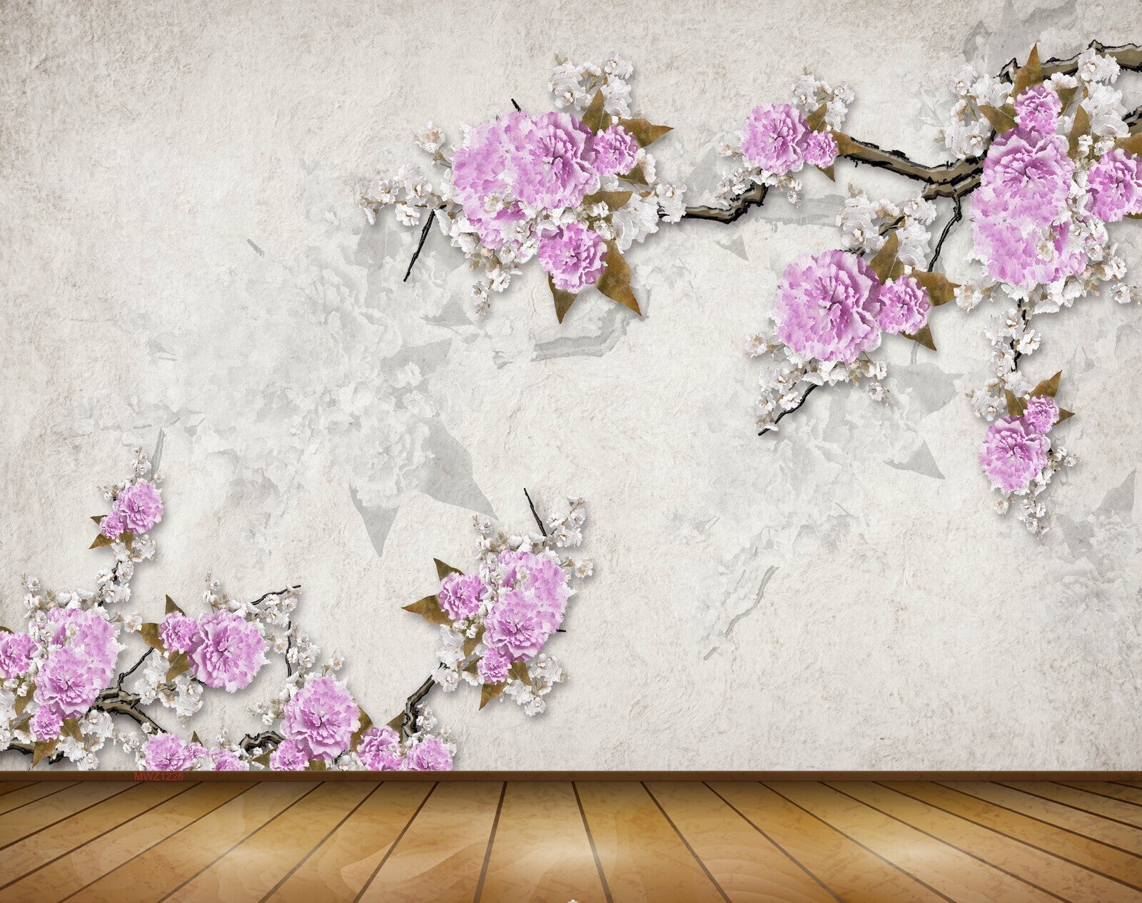 Avikalp MWZ1228 Pink White Flowers Branches 3D HD Wallpaper Avikalp MWZ1228 Pink White Flowers Branches 3D HD Wallpaper