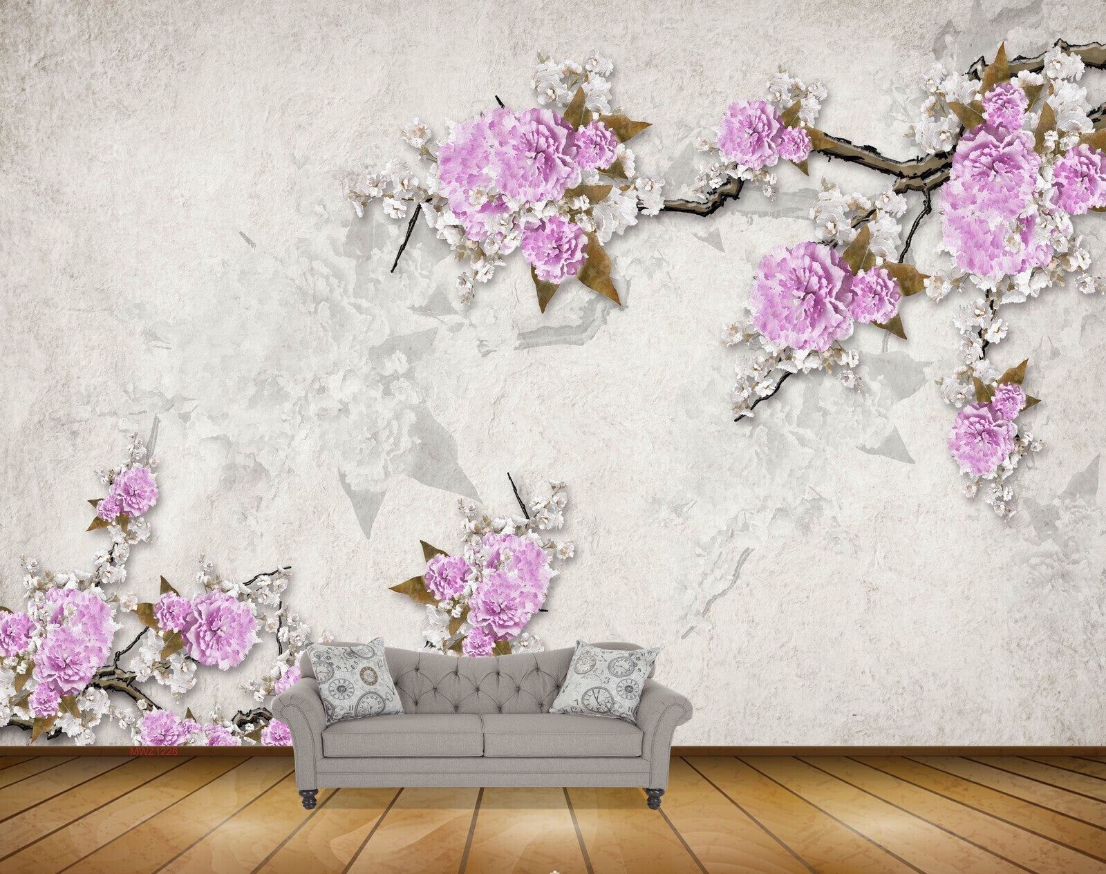 Avikalp MWZ1228 Pink White Flowers Branches 3D HD Wallpaper Avikalp MWZ1228 Pink White Flowers Branches 3D HD Wallpaper