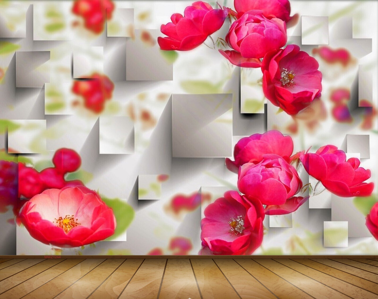 Avikalp MWZ1244 REd Flowers 3D HD Wallpaper Avikalp MWZ1244 REd Flowers 3D HD Wallpaper