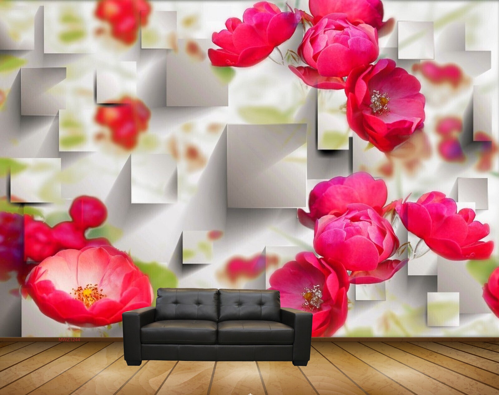 Avikalp MWZ1244 REd Flowers 3D HD Wallpaper Avikalp MWZ1244 REd Flowers 3D HD Wallpaper