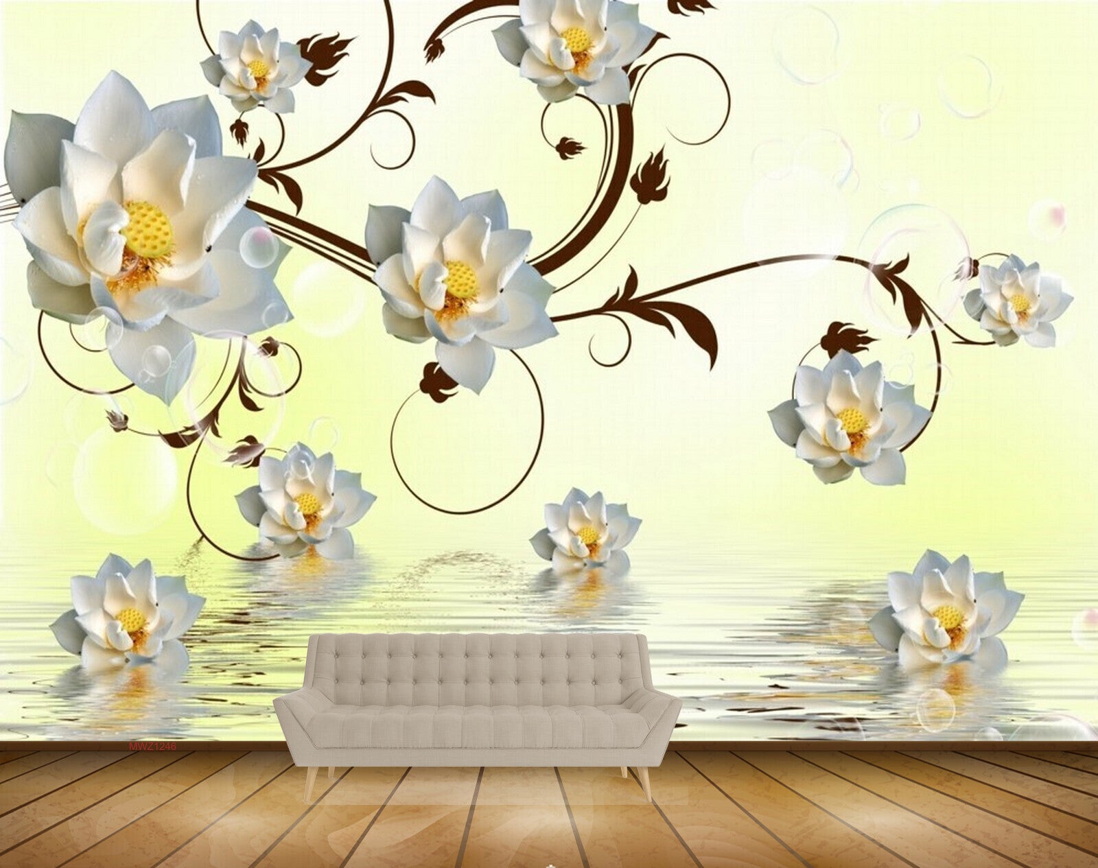 Avikalp MWZ1246 White Yellow Flowers Leaves HD Wallpaper Avikalp MWZ1246 White Yellow Flowers Leaves HD Wallpaper