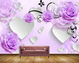 Avikalp MWZ1247 Purple Flowers Leaves 3D HD Wallpaper Avikalp MWZ1247 Purple Flowers Leaves 3D HD Wallpaper