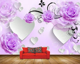 Avikalp MWZ1247 Purple Flowers Leaves 3D HD Wallpaper Avikalp MWZ1247 Purple Flowers Leaves 3D HD Wallpaper