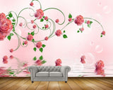 Avikalp MWZ1249 Pink Flowers Leaves 3D HD Wallpaper Avikalp MWZ1249 Pink Flowers Leaves 3D HD Wallpaper
