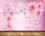 Avikalp MWZ1254 Pink Flowers Butterflies 3D HD Wallpaper Avikalp MWZ1254 Pink Flowers Butterflies 3D HD Wallpaper