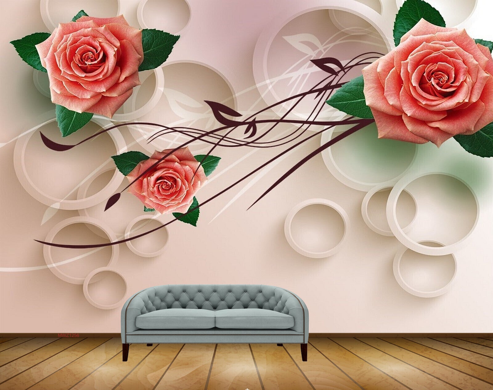 Avikalp MWZ1256 Red Rose Flowers Leaves 3D HD Wallpaper Avikalp MWZ1256 Red Rose Flowers Leaves 3D HD Wallpaper