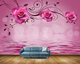 Avikalp MWZ1257 pink Flowers Leaves 3D HD Wallpaper Avikalp MWZ1257 pink Flowers Leaves 3D HD Wallpaper