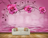 Avikalp MWZ1257 pink Flowers Leaves 3D HD Wallpaper Avikalp MWZ1257 pink Flowers Leaves 3D HD Wallpaper