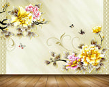 Avikalp MWZ1258 Yellow Pink Flowers Butterflies 3D HD Wallpaper Avikalp MWZ1258 Yellow Pink Flowers Butterflies 3D HD Wallpaper